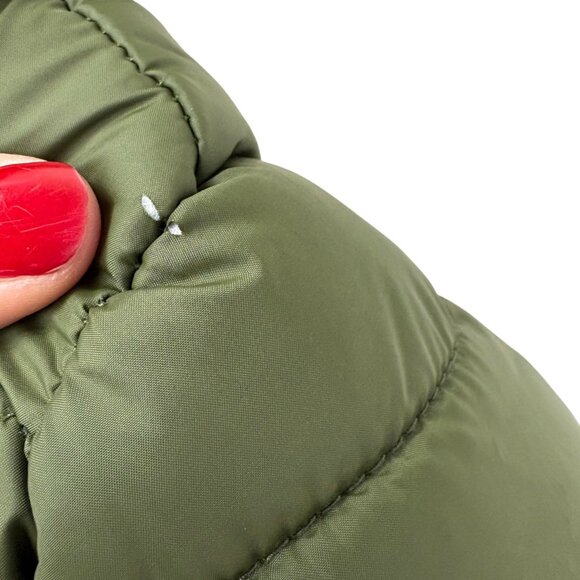 Green Winter Coat Puffer Jacket Faux Fur Removable Hood Sz 1X (Fits Like Large) - Picture 15 of 15